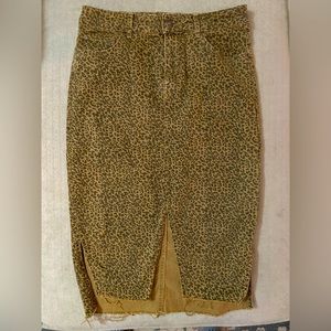 Zara leopard denim skirt